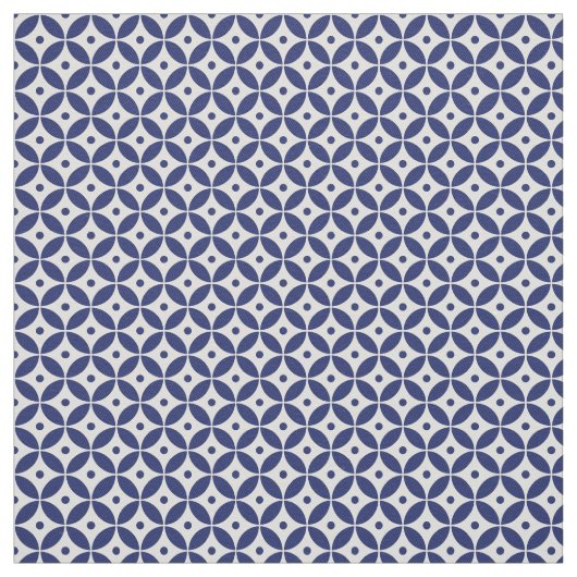Ocean Blue en White Geometric Pattern. Kustkust Stof (Swatch)