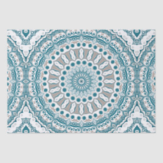 Ocean Blue en White Nautical Mandala Design Tissuepapier