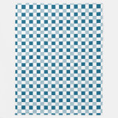 Ocean Blue en White Plaid Fleece Deken (Voorkant)