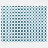 Ocean Blue en White Plaid Fleece Deken (Voorkant (Horizontaal))