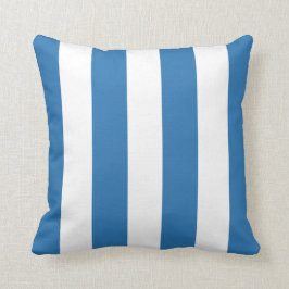 Ocean Blue en White Striped Kussen