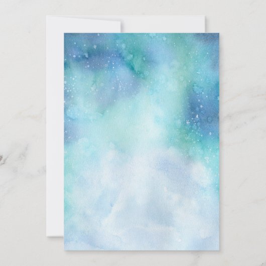 Ocean Blue et Gold Abstrait Faire-part de mariage (Dos)