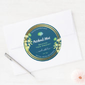 Ocean Blue Floral Emballage de produits Étiquette  (Enveloppe)