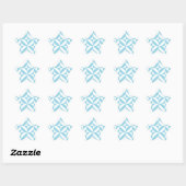 Ocean Blue Geometric Deco Cube Pattern Ster Sticker (Vel)