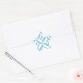 Ocean Blue Geometric Deco Cube Pattern Ster Sticker (Envelop)