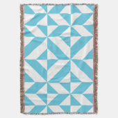 Ocean Blue Geometric Deco Pattern Deken (Voorkant Verticaal)