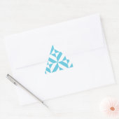 Ocean Blue Geometric Deco Pattern Driehoek Sticker (Envelop)