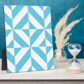 Ocean Blue Geometric Deco Pattern Fotoplaat (Zijkant)
