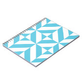 Ocean Blue Geometric Deco Pattern Notitieboek (Linkerzijde)