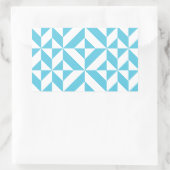 Ocean Blue Geometric Deco Pattern Rechthoekige Sticker (Tas)