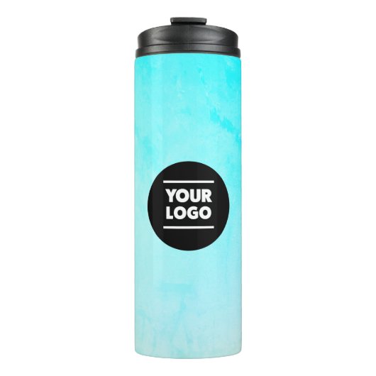 Ocean Blue Gepersonaliseerd Logo Thermosbeker (Voorkant)