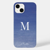 Ocean Blue Gepersonaliseerde Monogram Naam Case-Mate iPhone Case (Achterkant)