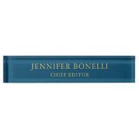 Ocean Blue & Gold Kleur Trendy Modern Plain