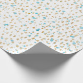 Ocean Blue Gold Sand-Stippen Cadeaupapier (Hoek)