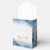 Ocean Blue Gold Waterverf Welkom bruiloft Bedankdoosjes (Geopend)