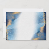 Ocean Blue Golden Watercolor Merci Cartes (Dos)