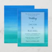 Ocean Blue Green Beach Wedding Invitation (Voorkant / Achterkant)