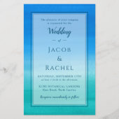 Ocean Blue Green Beach Wedding Invitation (Voorkant)