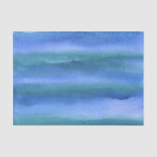 Ocean Blue Green Waterverf Tissuepapier (Voorkant)