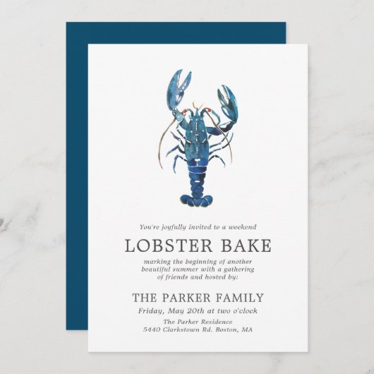 Ocean Blue Lobster Bake Kaart (Voorkant / Achterkant)