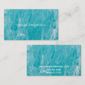 Ocean Blue Modern Paint Carte de visite (Devant / Derrière)