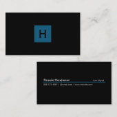 Ocean Blue Monogram Square Visitekaartje (Voorkant / Achterkant)