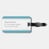 Ocean Blue Monogramed Awning Stripe Bagagelabel (Achterkant horizontaal)