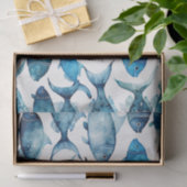 Ocean Blue Navy Fish | Verjaardagscadeauverpakking Tissuepapier (Geschenk)