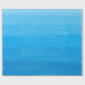 Ocean Blue Ombre Wrapping Paper Cadeaupapier (Vlak)