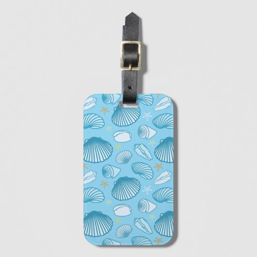 Ocean Blue Pattern Bagagelabel (Voorkant (verticaal))