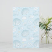 Ocean Blue Pattern Briefpapier (Staand voorkant)