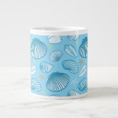 Ocean Blue Pattern Extra Grote Beker (Voorkant)