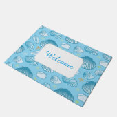 Ocean Blue Pattern | Jouw tekst toevoegen Deurmat (Schuin)