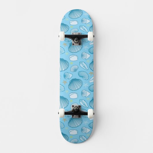 Ocean Blue Pattern Skateboard (Voorkant)