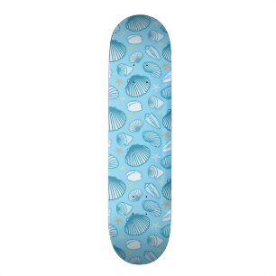 Ocean Blue Pattern Skateboard