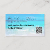 Ocean Blue Photo Travel Carte de visite profession (Dos)