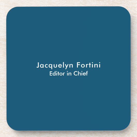 Ocean Blue Plain Elegant Modern Minimalist Bier Onderzetter (Voorkant)