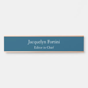 Ocean Blue Plain Elegant Modern Minimalist Deurbordje