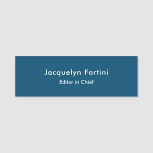 Ocean Blue Plain Elegant Modern Minimalist Naamplaatje