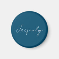 Ocean Blue Plain Elegant Modern Minimalist Name