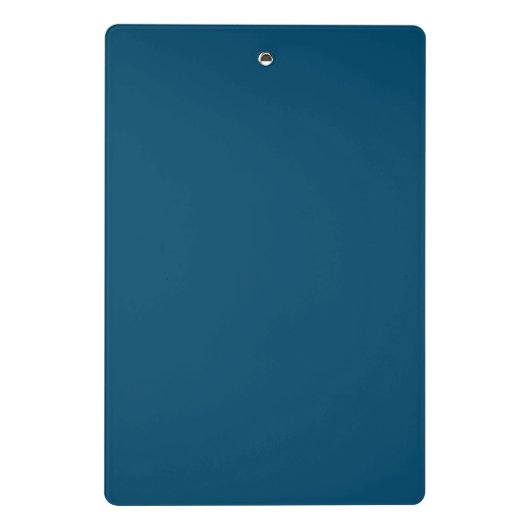 Ocean Blue Plain Elegant Modern Monogram Initiaal Mini Klembord (Achterkant)