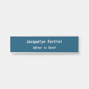 Ocean Blue Plain Elegant Modern Simple Deurbordje