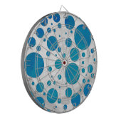 Ocean Blue Polka Dots Dartbord (Voorkant Links)