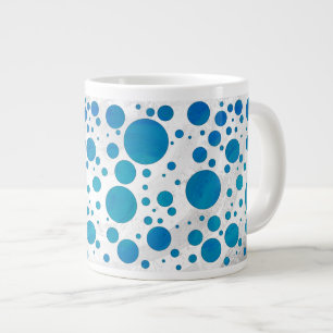 Ocean Blue Polka Dots Extra Grote Beker