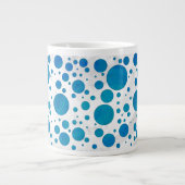 Ocean Blue Polka Dots Extra Grote Beker (Voorkant)