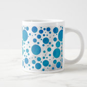 Ocean Blue Polka Dots Extra Grote Beker (Rechts)