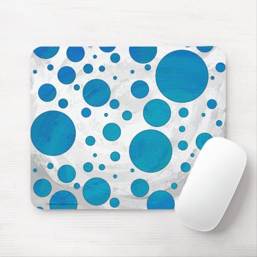 Ocean Blue Polka Dots Muismat (Met muis)