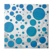 Ocean Blue Polka Dots Tegeltje (Voorkant)
