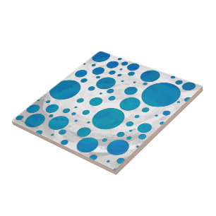 Ocean Blue Polka Dots Tegeltje