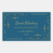 Ocean Blue Product Étiquettes Décoré Gold Corners (Devant)